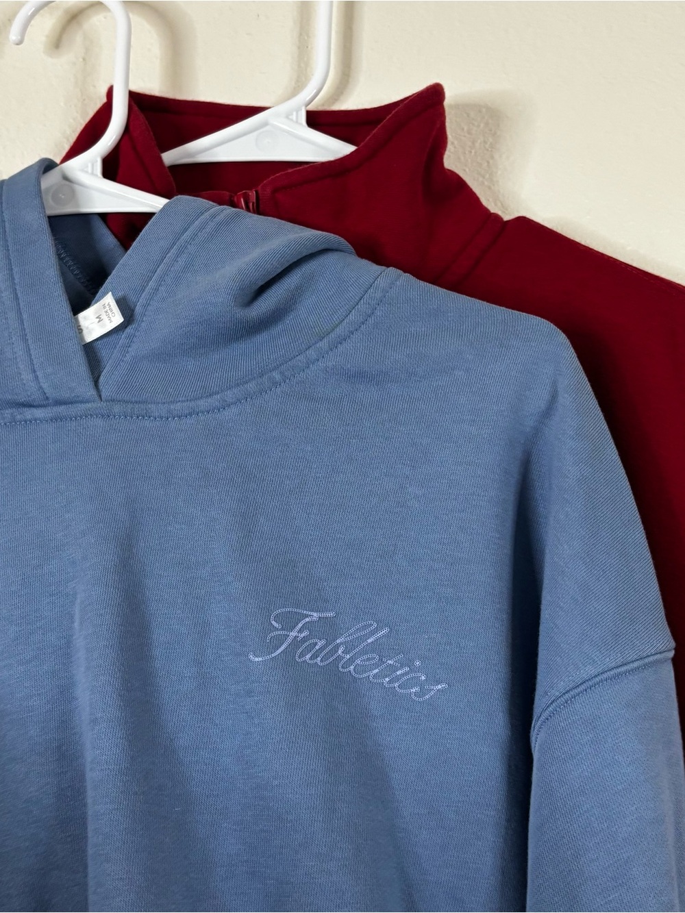 Fabletics Sweatshirts X2 Blue Year Round Terry Hoodie & Cozy Fleece 1/2 Zip Sz M